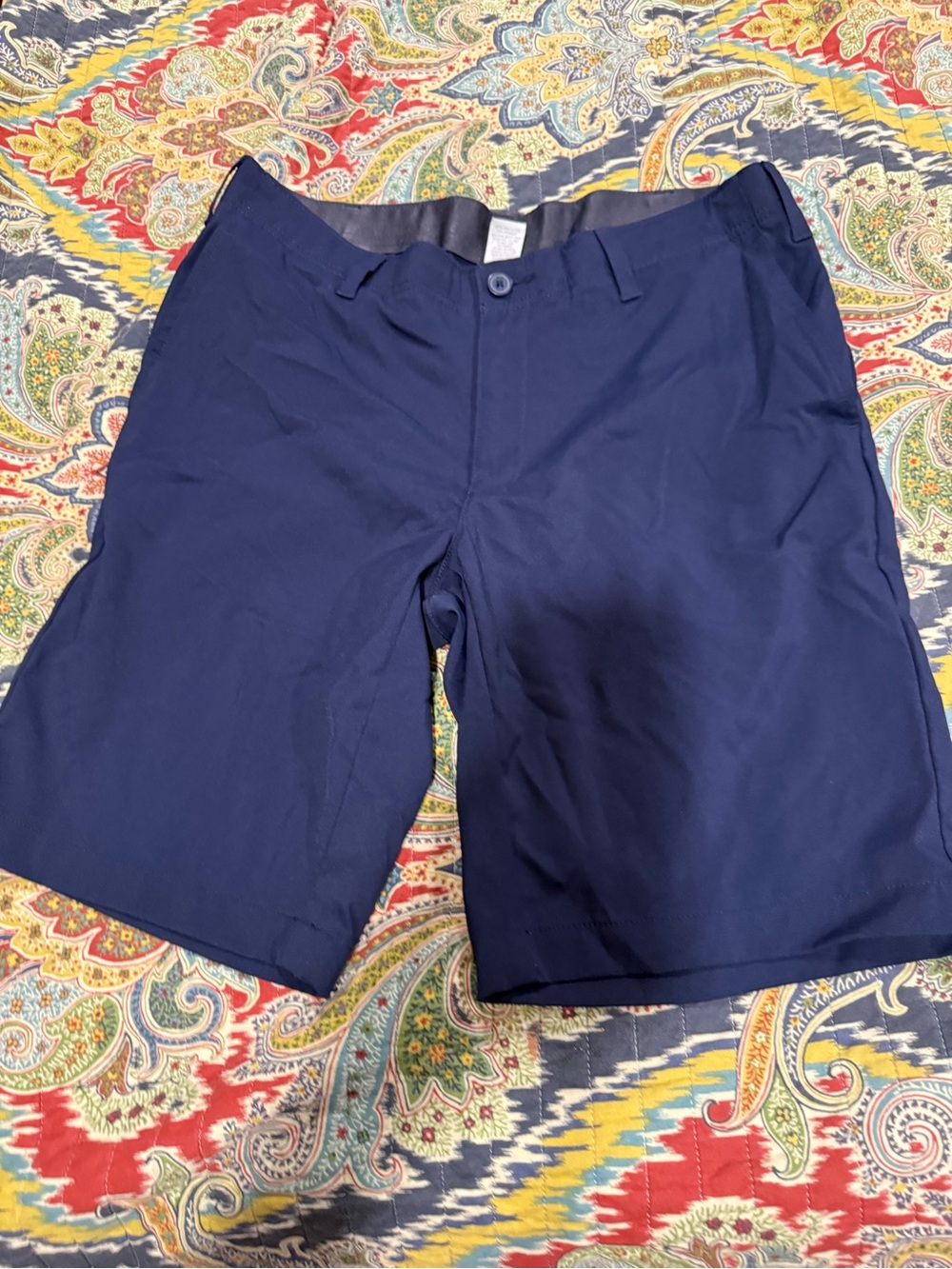 bcg Navy Flat-Front Men's Shorts